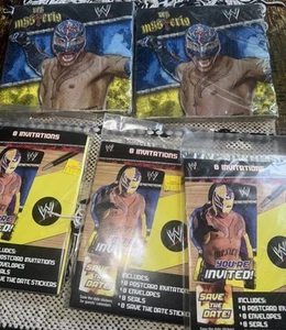 WWE Wrestling 2012 Rey Mysterio Birthday Party Supplies Lot - Picture 1 of 4