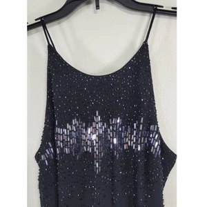 Cachet Dress Womens Size 6 Long Black Silk Sequin Gown Elegant Sexy Timeless NWT - Picture 1 of 8