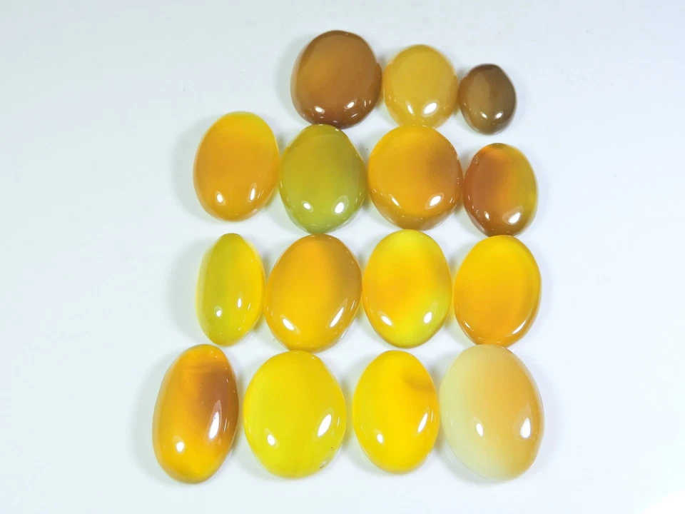 305Cts. Natural Onyx Agate Ring Size Oval Cabochon Loose Gemstone 14Pcs Lot U980 - Image 1 of 4