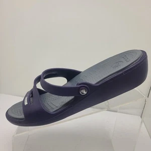 Sandalias cómodas Crocs Patricia II púrpura con cuña con tiras para mujer talla 10 - Imagen 1 de 11