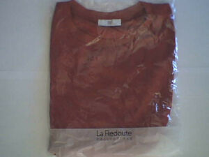T-shirt manches courtes col rond La Redoute, taille 34, couleur rouille, neuf.