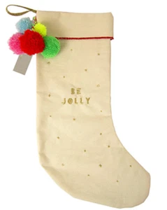 Pom Pom Christmas Stocking Be Jolly - Picture 1 of 1