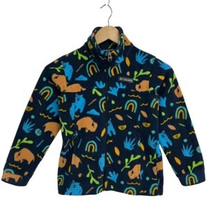Columbia Sportswear Co. Boy's Navy Blue Multicolor Full Zip Fleece Jacket Size S - Picture 1 of 10