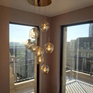 Bar Pendant Light Glass Stair Chandelier Lighting Modern Home Light Ceiling Lamp - Picture 1 of 7