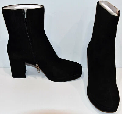 Dolce Vita 女式鞋 9 码黑色麂皮绒粗跟伊甸靴新款 — 第 1/4 张图片