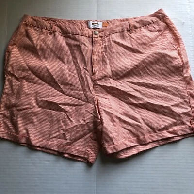 Pantalones cortos para mujer Le Tigre naranja blanco a rayas mezcla de lino 16 A3382 Foto 1 de 4