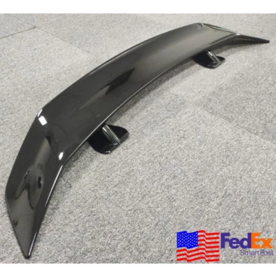 53" Universal Race Car Trunk Rear Spoiler Wing Tail-line Glossy Black + Adhesive - Image 1 of 4