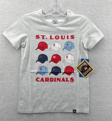 St Louis Cardinals Shirt Kids Medium Gray '47 Brand Baseball MLB Boys Youth New - Image 1 of 4