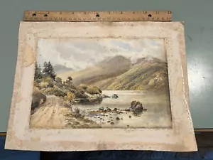 C1890 Middle Lake Killarney Ireland signed watercolor painting 10” x 7” - Picture 1 of 4