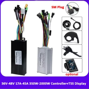 36V-48V 17A-45A E-bike Sinewave Controller 350W-2000W+T5S Display Throttle Brake - Picture 1 of 33