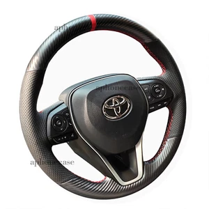 Hand-Sewing Steering Wheel Wrap Cover Leather Interior Wrap For Toyota Camry - Bild 1 von 16