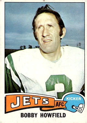 1975 Topps - #232 Bobby Howfield Jets - Image 1 of 2