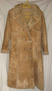 Vintage The Sheepskin Shop Norm Thompson Sheep Skin Cold Weather Coat. Free Ship - Picture 1 of 11