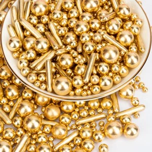 Twisweet Gold Pearl Rods Sprinkles Edible Sugar Sprinkles for Cake Decorating... - Picture 1 of 7