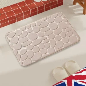 Cobblestone Embossed Bathtub Floor Rug Non-Slip Shower Room Doormat for Bathroom - Picture 1 of 9