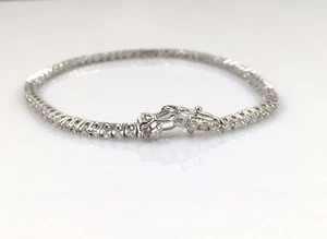925 Sterling Silver Genuine Solid Womens Lady Tennis Bracelet 7.5 inch New - Picture 1 of 8