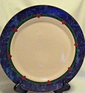 Amalfi Classic Dinner Plate Pfaltzgraff 10 5/8" Navy Burgandy Dk Green 1996-2005 - Picture 1 of 7