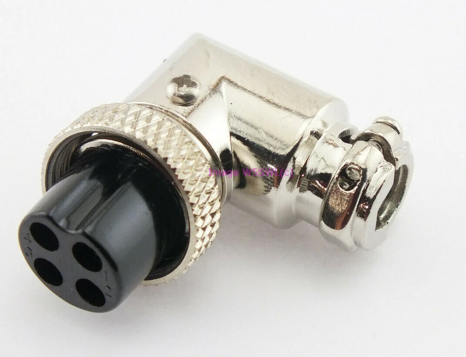 Microphone Mic Plug 4 Pin Female Right Angle by W5SWL