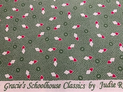 Gracie's Schoolhouse Classics 1930s Repro Verde Rojo Judie Rothermel Marcus FQ Foto 1 de 4