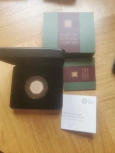 Royal Mint 2020 50p Silber PP A Vote To Leave (Brexit) EU Entnahme Box CoA  - Bild 1 von 6