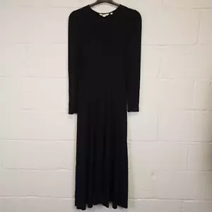 Boden Maxikleid UK 10 R schwarz langarm uni Viskose elegant dehnbar sehr guter Zustand - Bild 1 von 10