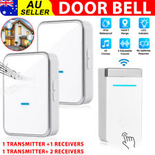No Battery Need Waterproof Door Bell LED Wireless Doorbell Self-Powered 300M AU