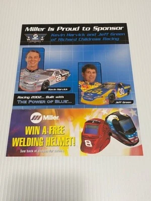 Postal/folleto vintage 2002 Kevin Harvick/Jeff Green Nascar Foto 1 de 2