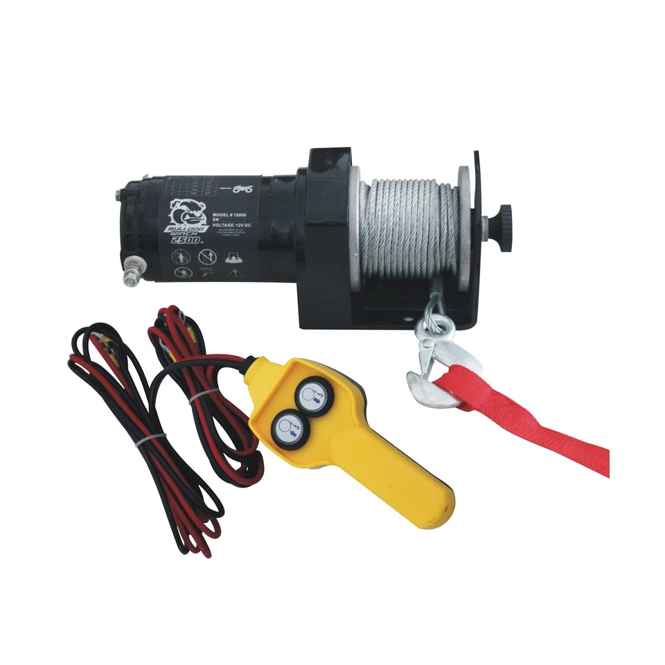 BULLDOG Winch 15008 Winch (2000lb Utility with 50 Ft Wire Rope, Hand held Con... - Изображение 1 из 1