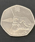 50p Coin London Olympics 2011 Archery Bow Arrow Circulated (B4)