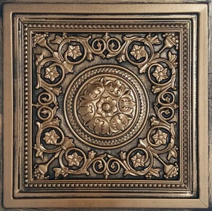 Grid System, Pop In 24" x 24" 3D, PVC Ceiling Tiles MAJESTY Antique Bronze Black - Picture 1 of 3