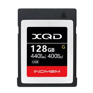 INDMEM 128GB XQD Memory Card (Up to 440MB/s Read) w/ File rescue Software - Picture 1 of 8