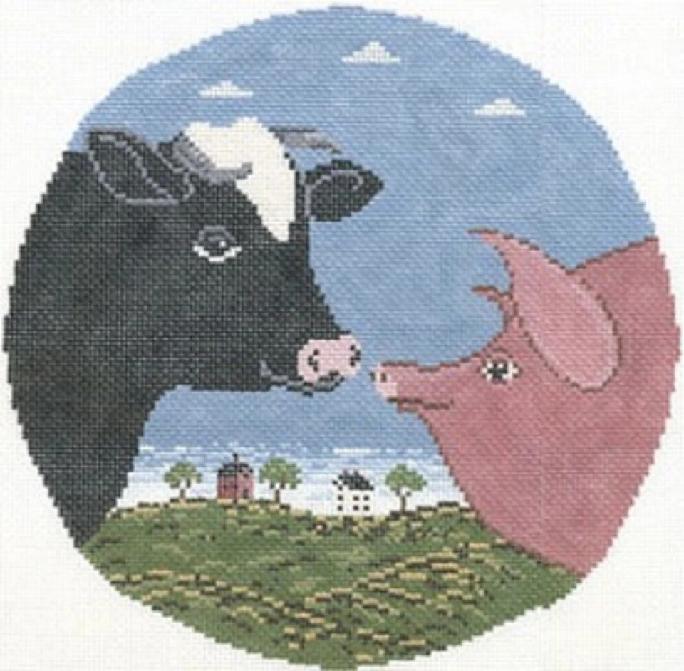 Needlepoint Handpainted Cooper Oaks Country Cousins 9" - Image 1 of 1