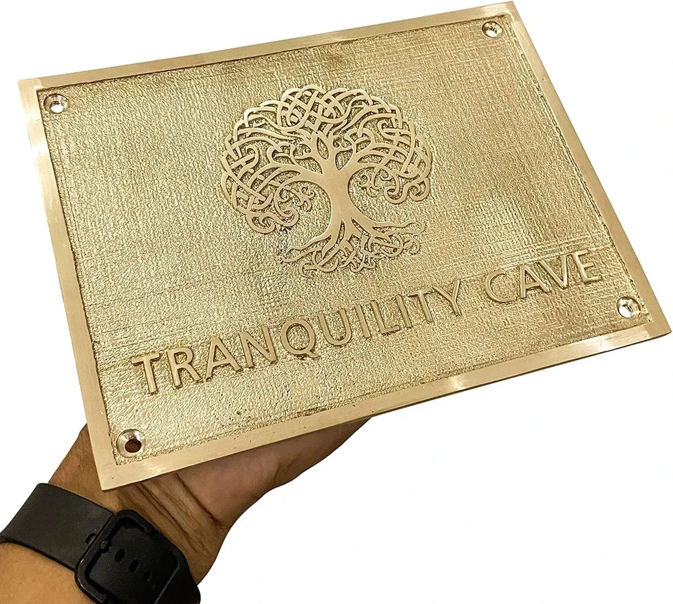 Letreros y placas de puertas personalizados de latón fundido - Placas de idioma personalizadas - Nombre personalizado Foto 1 de 4