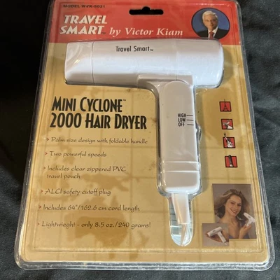 Travel Smart Mini Cyclone 2000 Hair Dryer With Travel Pouch Brand New & Sealed - Image 1 of 4