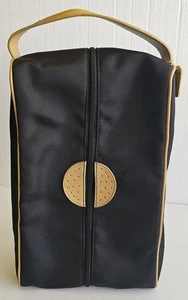 SAX Unisex Toiletries Bag Golf Logo on Zip Pull Black Canvas Inside Zip Pocket - Picture 1 of 9