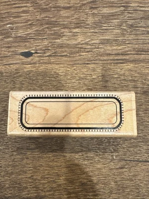 Sello decorativo de goma con borde sello de 3 pulgadas montado en madera sin usar, (tomando ofertas) Foto 1 de 4