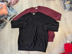 LL Bean Cotton Cashmere V Neck Sweater Mens XXLT Tall Lot Of 2 - Picture 1 of 7