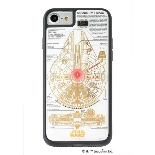 Funda Star Wars Halcón Milenario iPhone 7/8 Luz LED Hecha en Japón Blanca F7-8W NUEVA Foto 1 de 2