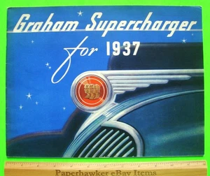 1937 GRAHAM SUPERCHARGER BIG PRESTIGE 32-pg COLOR CATALOG Brochure CUSTOM Xlnt+ - Picture 1 of 20