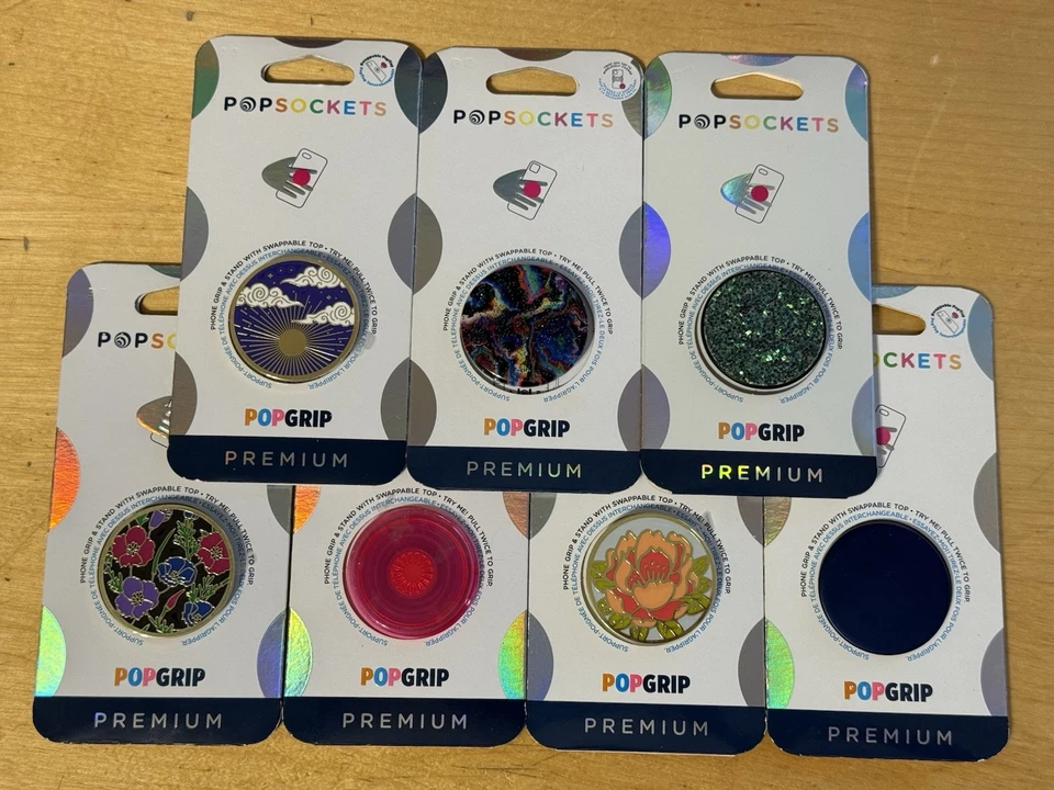 POPSOCKETS PREMIUM Lot of 7 Phone Grip And Stand W/ Swappable Top - Image 1 of 1