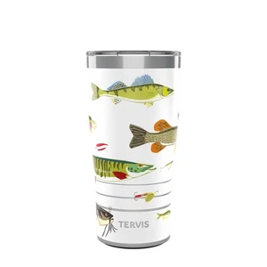 Traveler Freshwater Fish and Lures Triple Walled Insulated Tumbler Travel Cup... - Picture 1 of 8