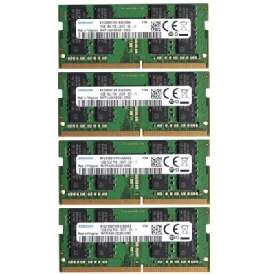 Samsung 64GB (4X16GB) DDR4 2400MHz PC4-19200 SODIMM Memory Ram M471A2K43CB1-CRC - Image 1 of 3