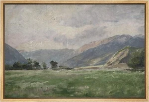 Wall26 Impressionist Pastoral Valley Framed Wall Art Abstract Canvas Print - Picture 1 of 15