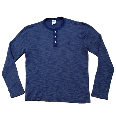 Camisa Henley Térmica ABERCROMBIE & FITCH Y2k Hombres S Piqué Tejida Azul Alce Preppy Foto 1 de 4