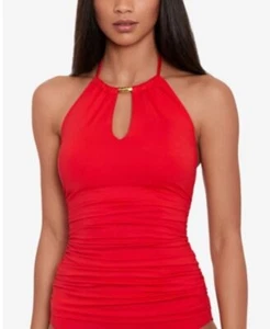 Ralph Lauren RED High Neck Tummy-Control Tankini Swim Top, US 6 - Picture 1 of 4