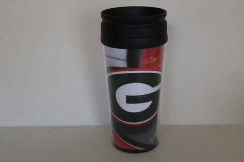 Georgia Bulldogs UGA 16 Oz Tumbler Acrylic Plastic Cup w/Lid NCAA Football Cover