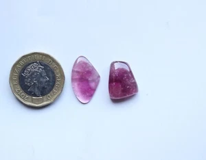 Tourmaline Gemstone Natural Pink Tourmaline Smooth Polished Cabochon Set16To20Mm - Picture 1 of 6