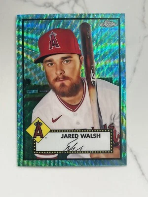 2021 Topps Chrome Platinum Anniversary Aqua Wave #258 Jared Walsh Angels Card - Image 1 of 2