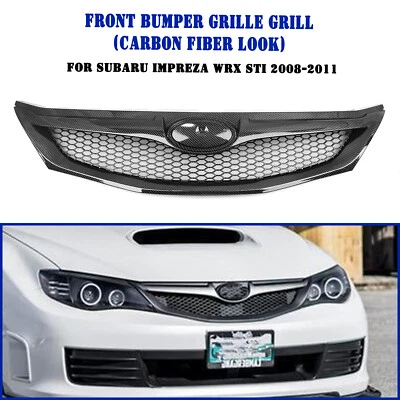 Parrilla de parachoques delantera de fibra de carbono para Subaru Impreza WRX STi 2008-2011 Foto 1 de 4