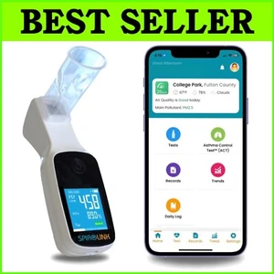 Compact SpiroLink Spirometer with LCD Display - Real-Time Lung Function Tracking - Picture 1 of 7